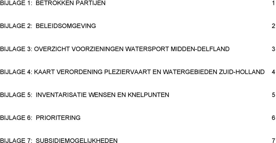 VERORDENING PLEZIERVAART EN WATERGEBIEDEN ZUID-HOLLAND 4 BIJLAGE 5: