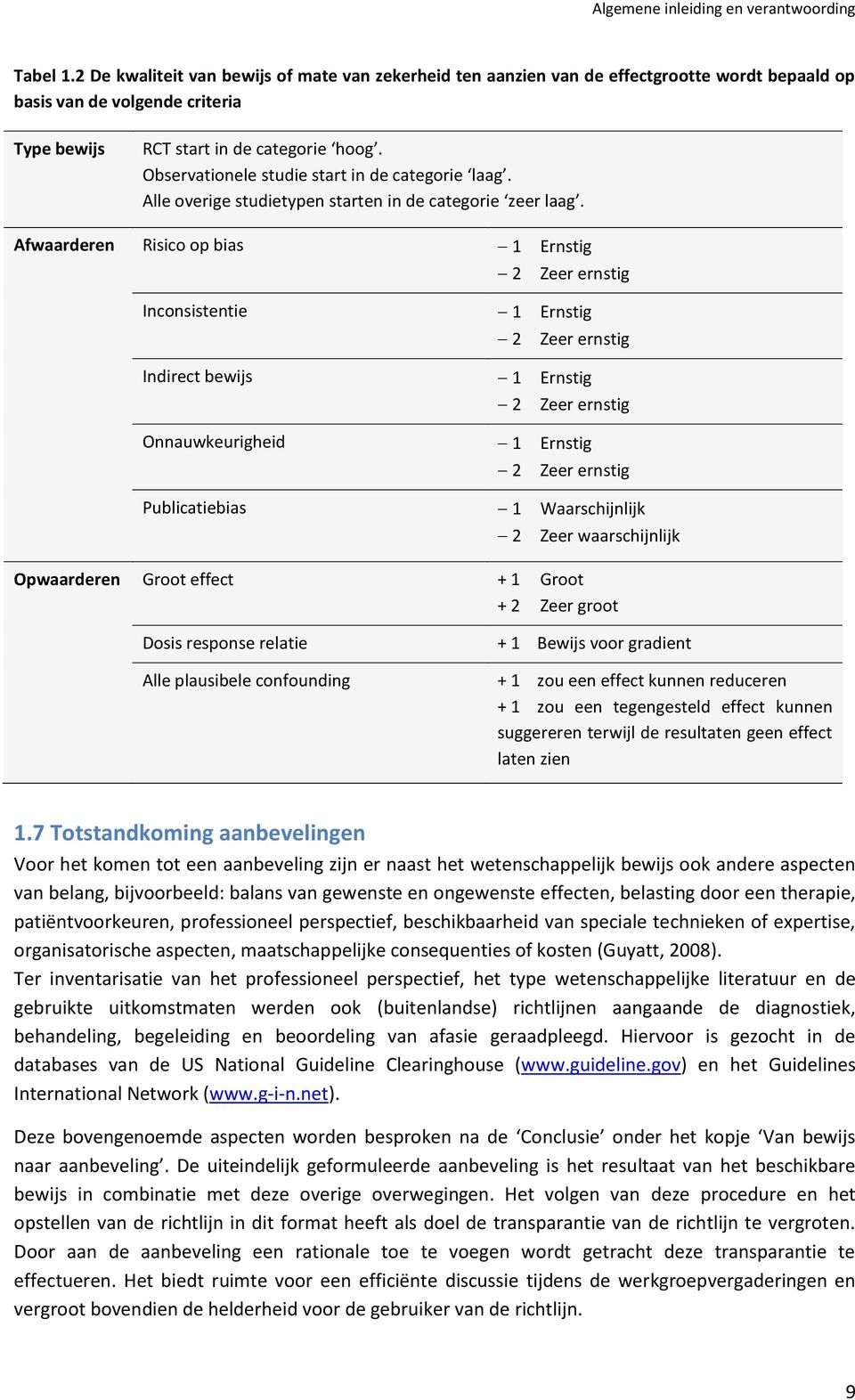 Observationele studie start in de categorie laag. Alle overige studietypen starten in de categorie zeer laag.