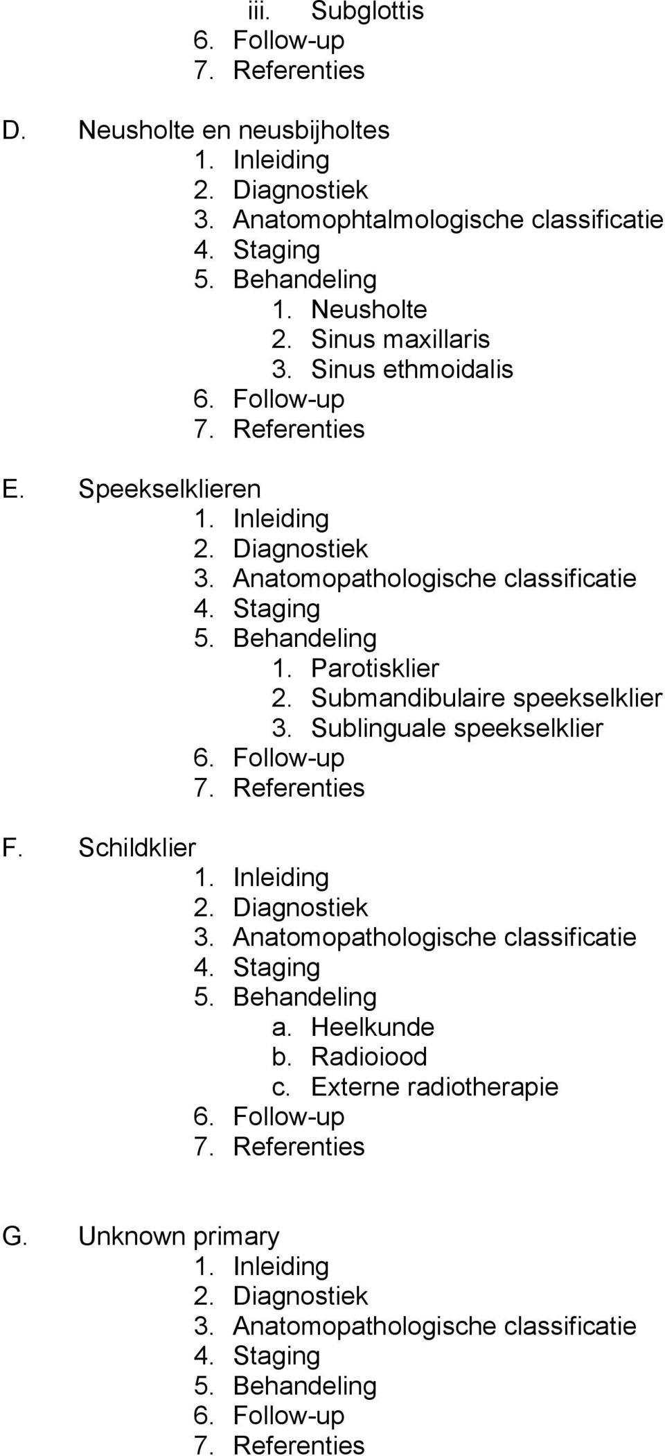 Sinus ethmoidalis E. Speekselklieren 1. Parotisklier 2.