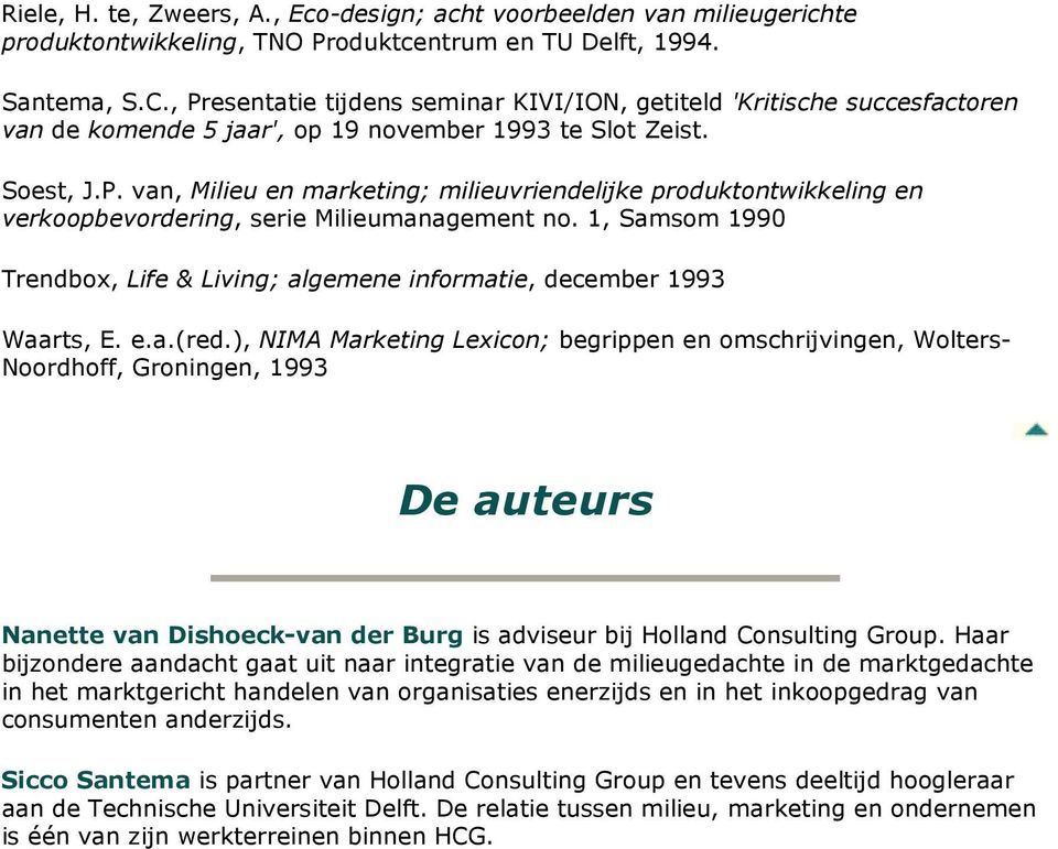 1, Samsom 1990 Trendbox, Life & Living; algemene informatie, december 1993 Waarts, E. e.a.(red.
