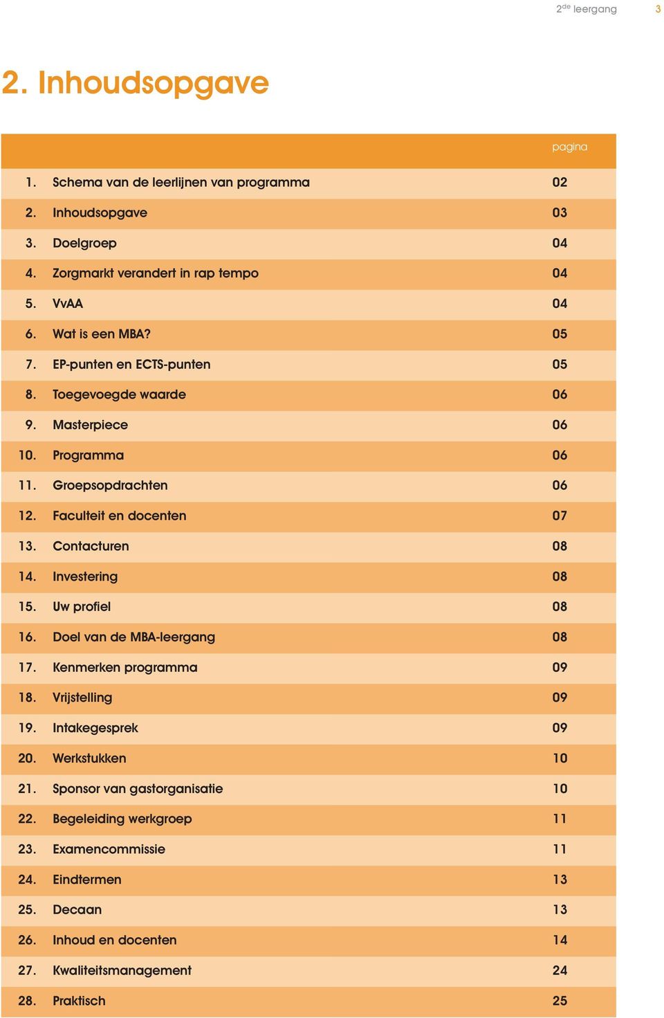 Contacturen 08 14. Investering 08 15. Uw profiel 08 16. van de MBA-leergang 08 17. Kenmerken programma 09 18. Vrijstelling 09 19. Intakegesprek 09 20. Werkstukken 10 21.