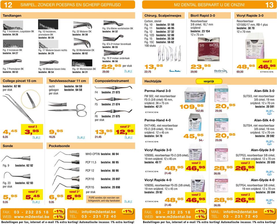 33 Wortelresten OK bestelnr. 68 82 Fig. 51a Kleine wortelresten BK bestelnr. 64 32 Fig. 67a 3 e molaar bovenkaak bestelnr. 66 55 Carbon, steriel Fig. 10 bestelnr. 51 98 Fig. 11 bestelnr. 46 95 Fig.