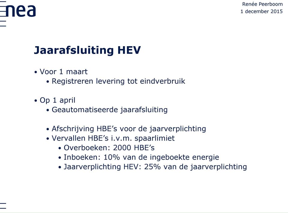 jaarverplichting Vervallen HBE s i.v.m.