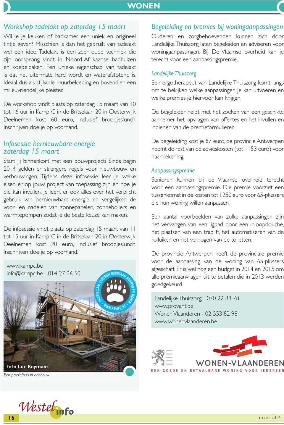 Ideaal dus als stijlvolle muurbekleding en bovendien een milieuvriendelijke pleister. De workshop vindt plaats op zaterdag 15 maart van 10 tot 16 uur in Kamp C in de Britselaan 20 in Oosterwijk.