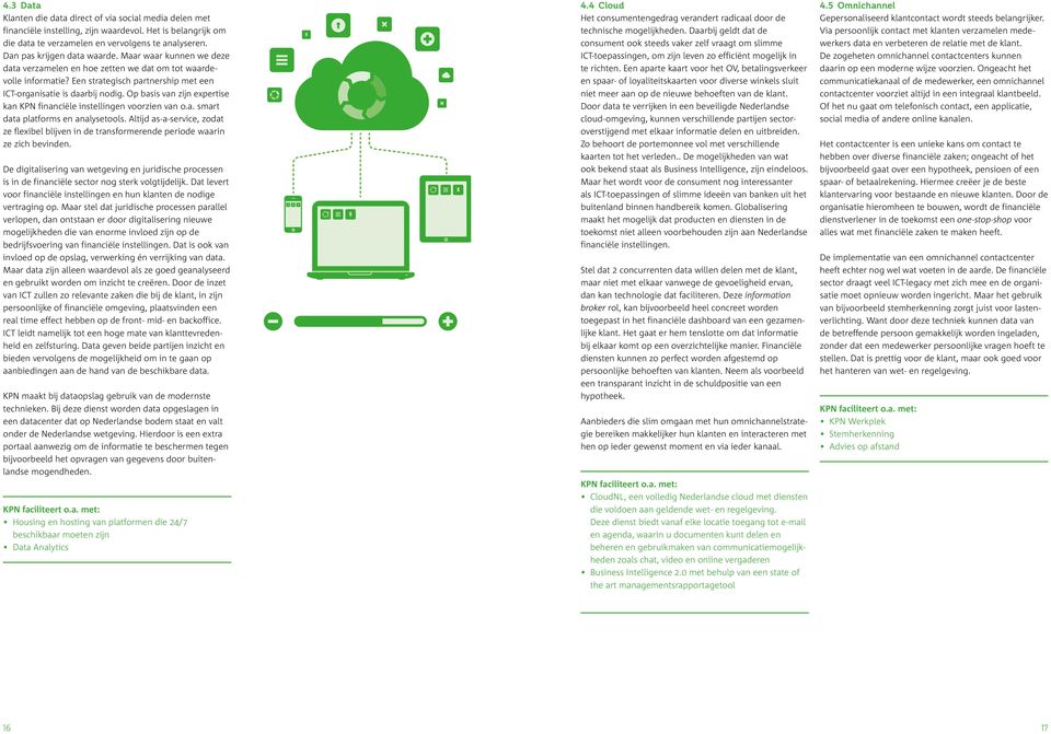 Op basis van zijn expertise kan KPN financiële instellingen voorzien van o.a. smart data platforms en analysetools.