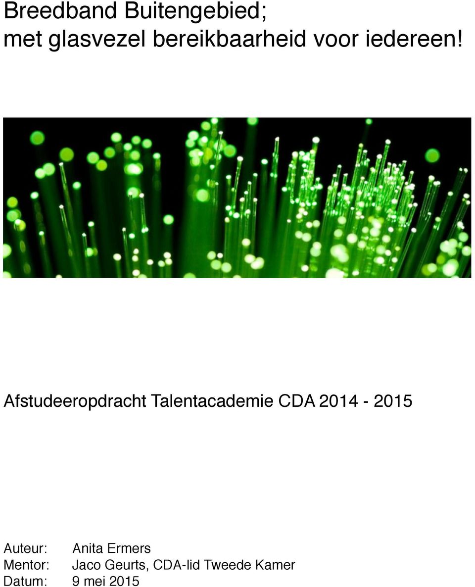 Afstudeeropdracht Talentacademie CDA 2014-2015