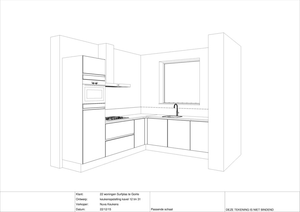 keukenopstelling kavel 2 tm 3 Nuva