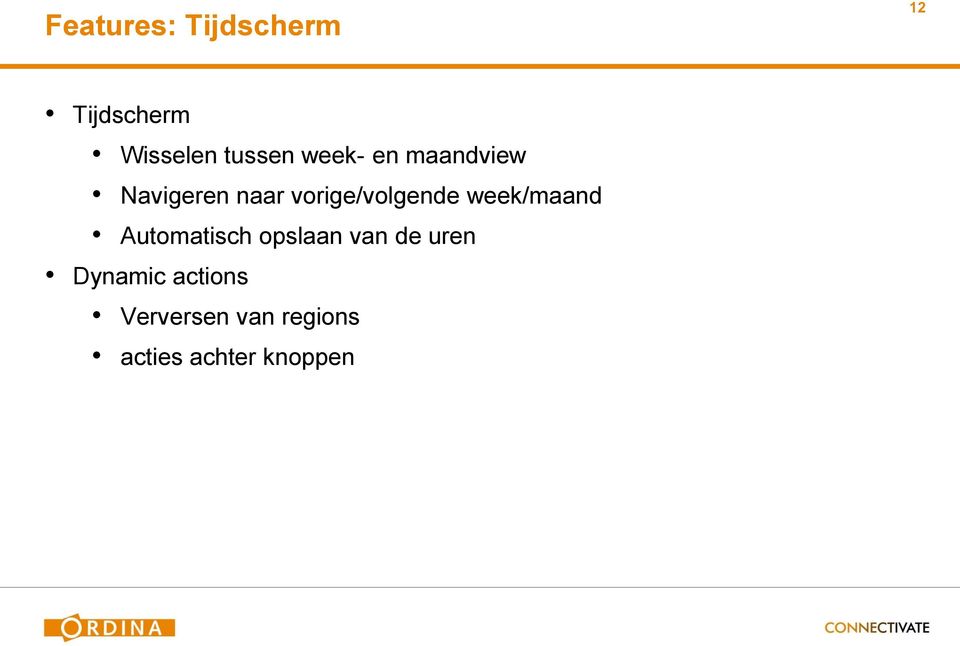 week/maand Automatisch opslaan van de uren Dynamic