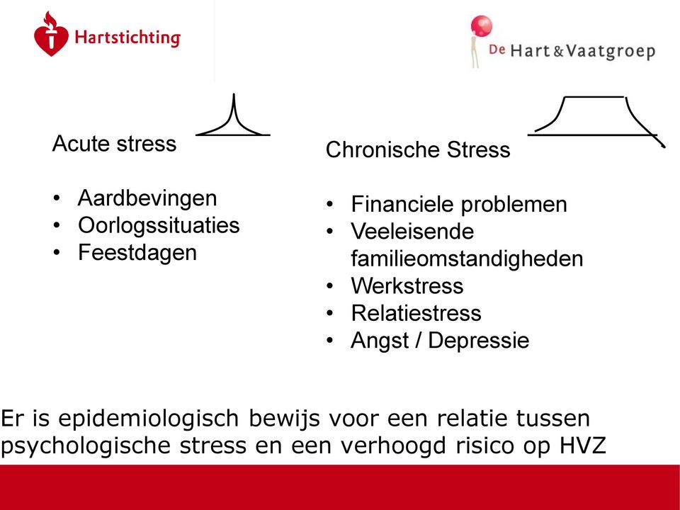 Werkstress Relatiestress Angst / Depressie Er is epidemiologisch