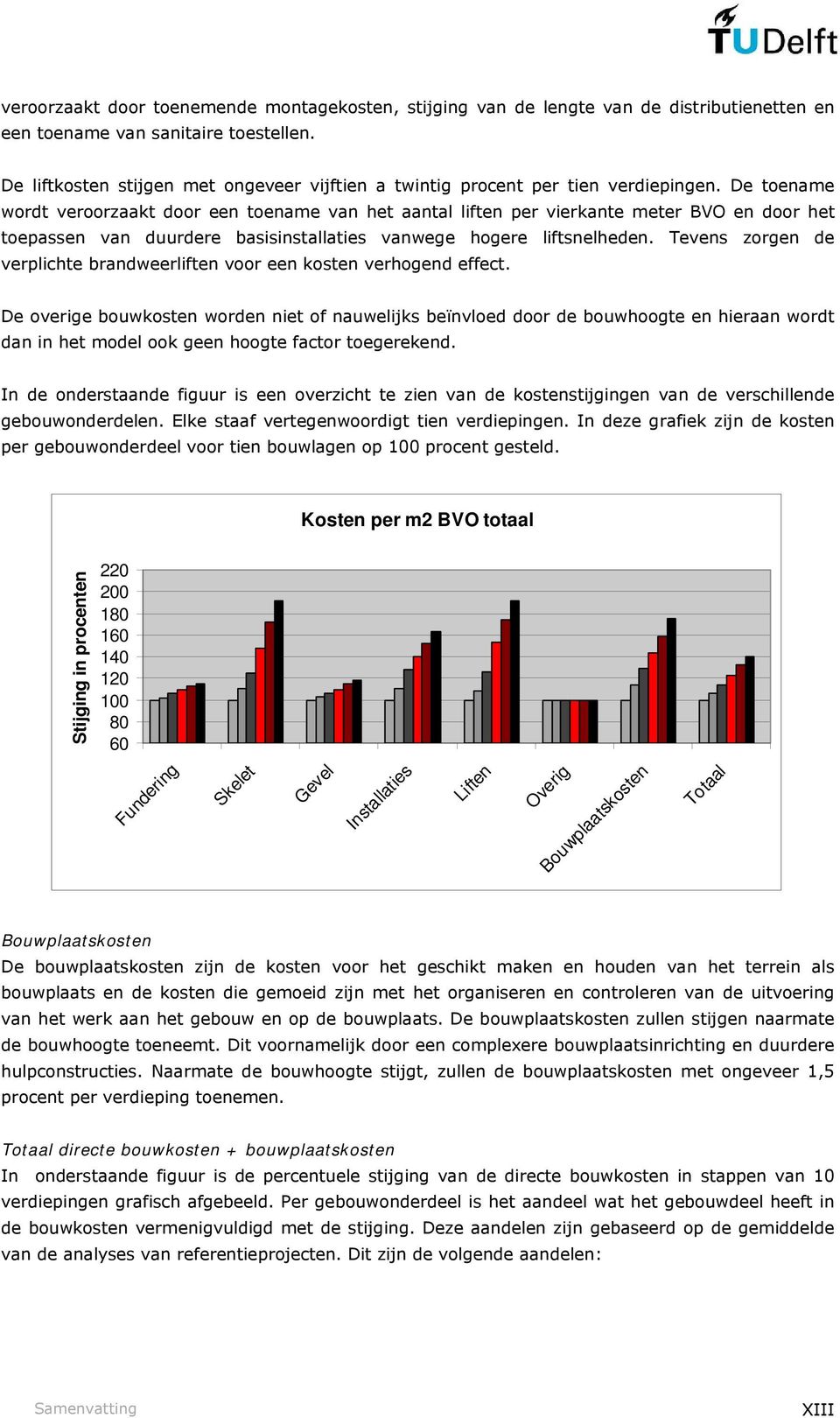 De toename wordt veroorzaakt door een toename van het aantal liften per vierkante meter BVO en door het toepassen van duurdere basisinstallaties vanwege hogere liftsnelheden.