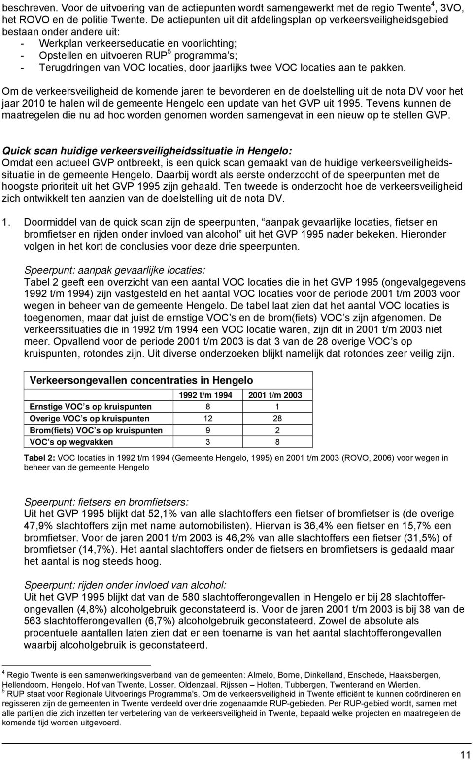 VOC locaties, door jaarlijks twee VOC locaties aan te pakken.