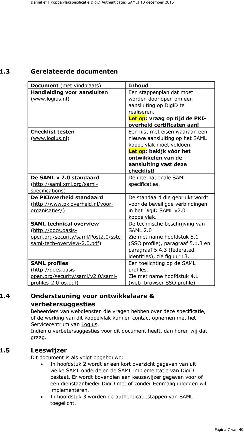 oasisopen.org/security/saml/v2.0/samlprofiles-2.0-os.pdf) Inhoud Een stappenplan dat moet worden doorlopen om een aansluiting op DigiD te realiseren.