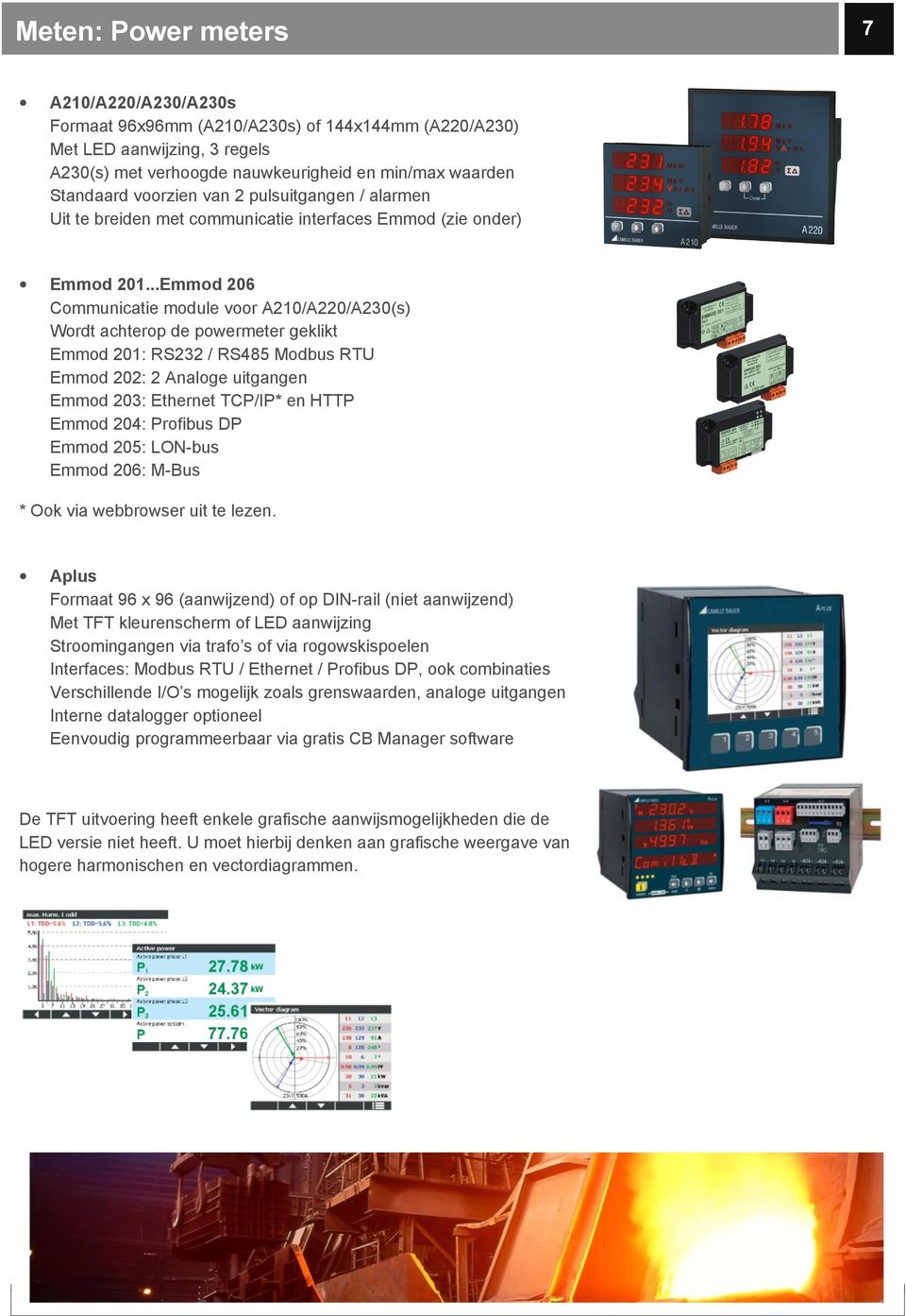 ..Emmod 206 Communicatie module voor A210/A220/A230(s) Wordt achterop de powermeter geklikt Emmod 201: RS232 / RS485 Modbus RTU Emmod 202: 2 Analoge uitgangen Emmod 203: Ethernet TCP/IP* en HTTP