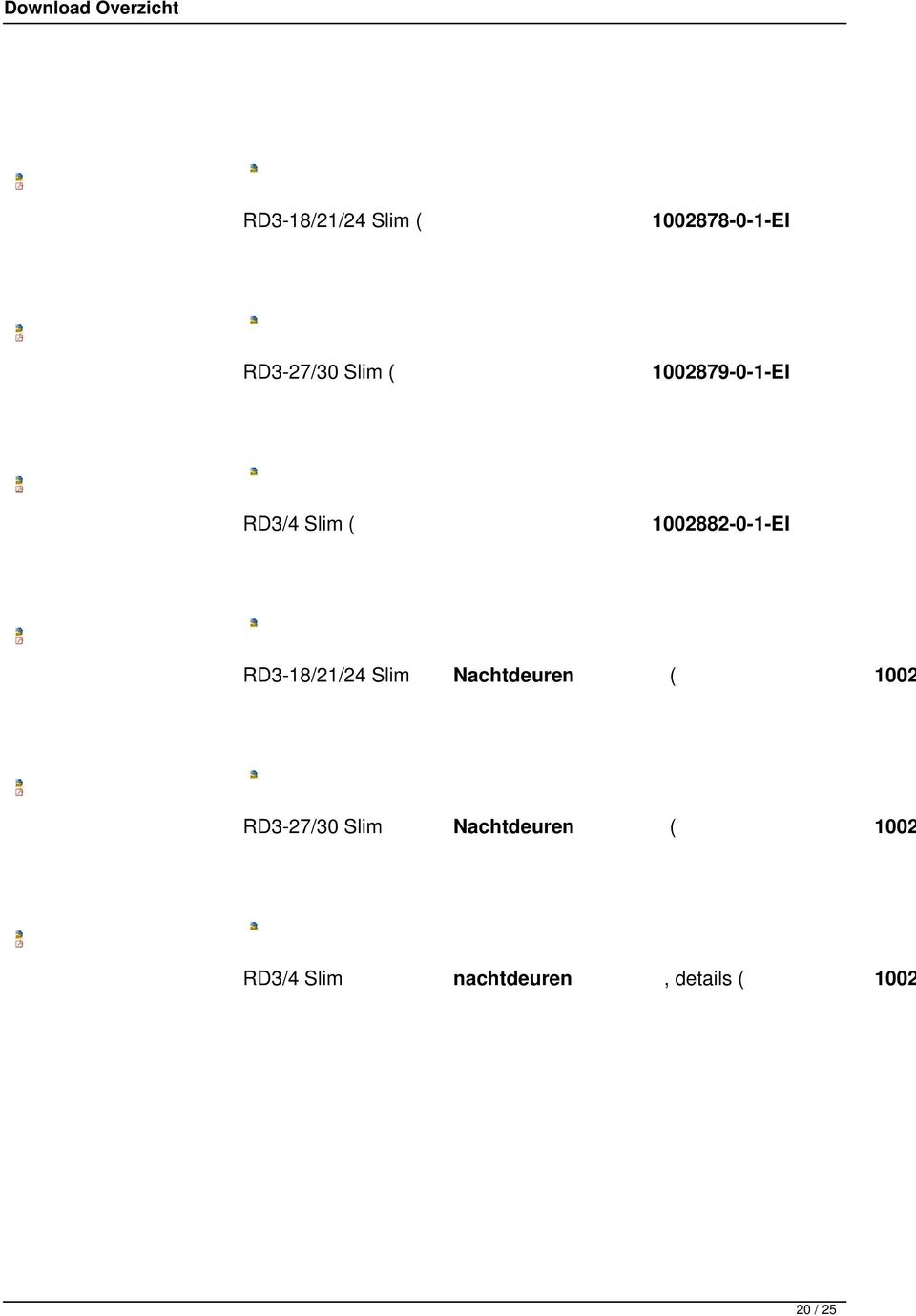 RD3-18/21/24 Slim Nachtdeuren ( 1002 RD3-27/30 Slim