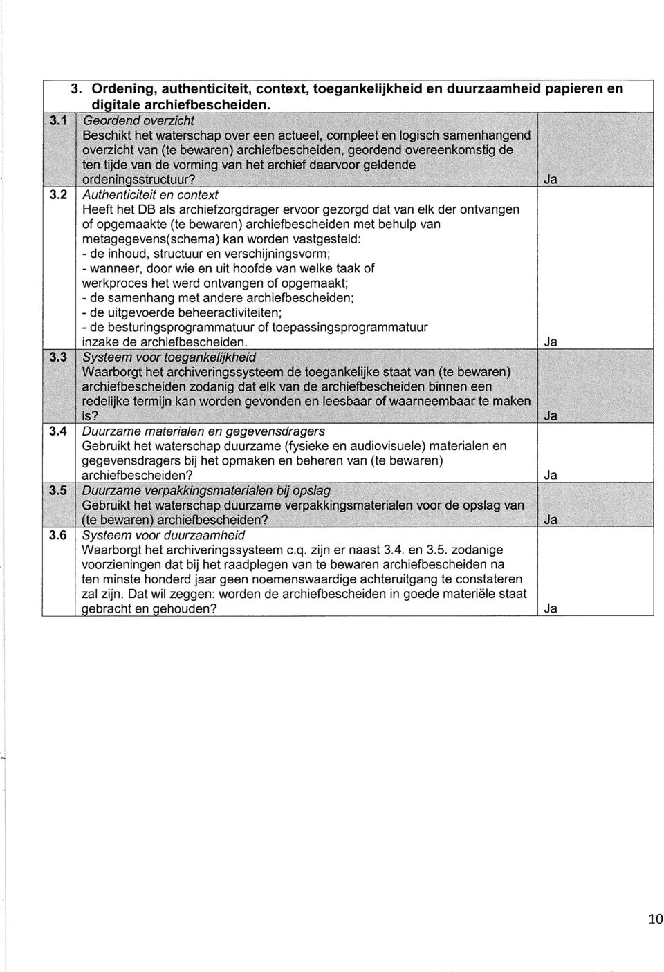 2 Authenticiteit en context Heeft het DB als archiefzorgdrager ervoor gezorgd dat van elk der ontvangen of opgemaakte (te bewaren) archiefbescheiden met behulp van metagegevens(schema) kan worden