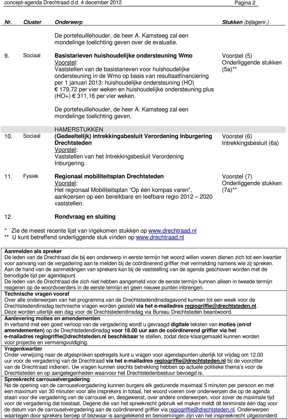 resultaatfinanciering per 1 januari 2013: huishoudelijke ondersteuning (HO) 179,72 per vier weken en huishoudelijke ondersteuning plus (HO+) 311,16 per vier weken.