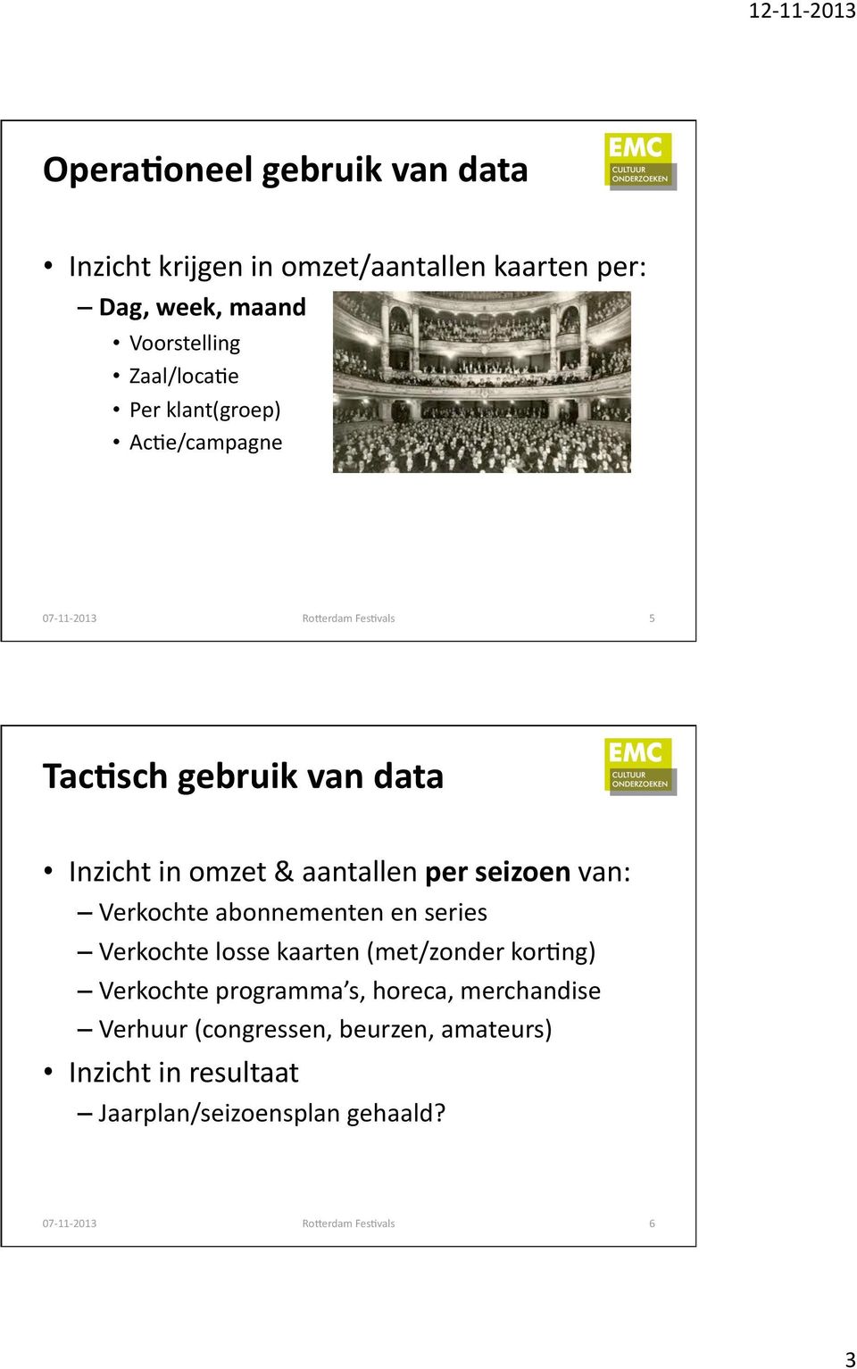 seizoen van: Verkochte abonnementen en series Verkochte losse kaarten (met/zonder korfng) Verkochte programma