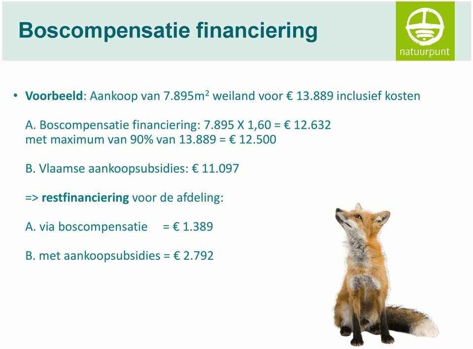 632 met maximum van 90% van 13.889 = 12.500 B. Vlaamse aankoopsubsidies: 11.