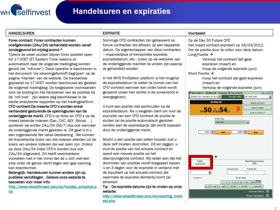 Deze operatie is beschreven in het document Uw rekeningafschrift begrijpen op de pagina Klanten van de website. De transacties geplaatst na 17:00ET worden beschouwd als gedaan de volgende tradingdag.