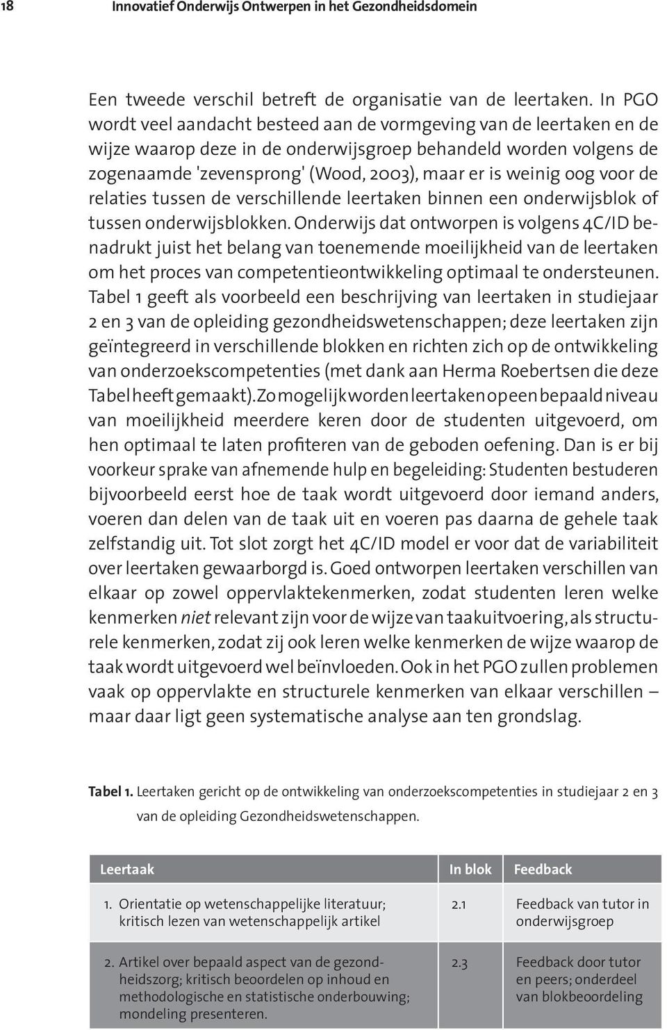 oog voor de relaties tussen de verschillende leertaken binnen een onderwijsblok of tussen onderwijsblokken.