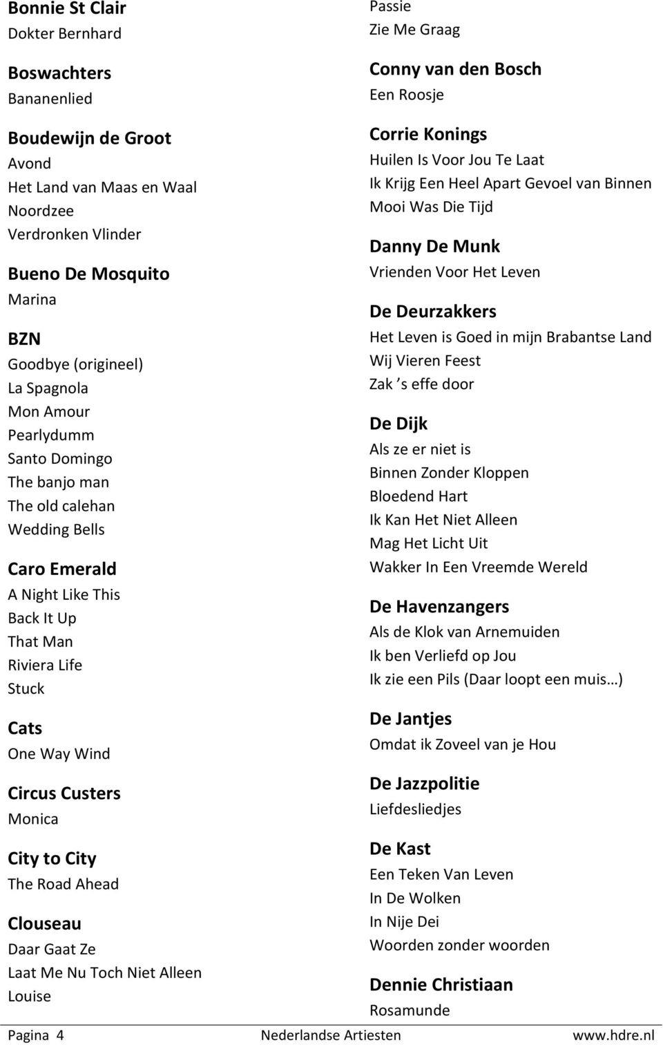 Stuck Cats One Way Wind Circus Custers Monica City to City The Road Ahead Clouseau Daar Gaat Ze Laat Me Nu Toch Niet Alleen Louise Corrie Konings Huilen Is Voor Jou Te Laat Ik Krijg Een Heel Apart