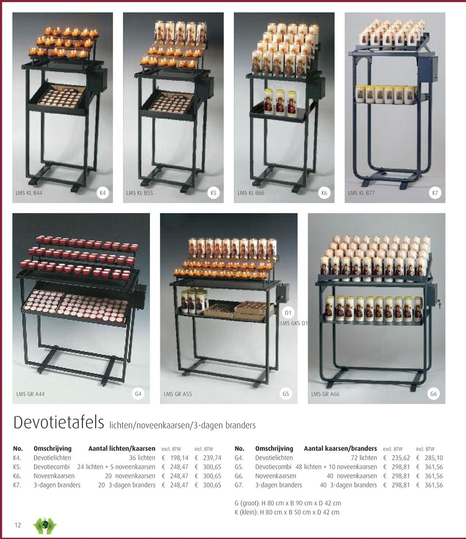 Noveenkaarsen 20 noveenkaarsen 248,47 300,65 K7. 3-dagen branders 20 3-dagen branders 248,47 300,65 No. Omschrijving Aantal kaarsen/branders excl. BTW incl. BTW G4.