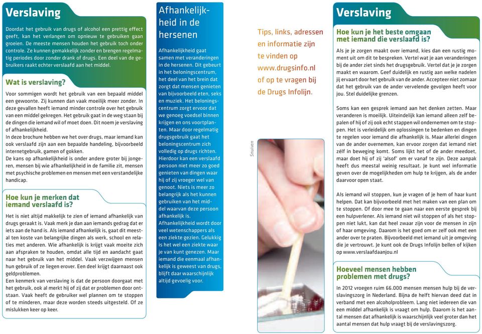 Voor sommigen wordt het gebruik van een bepaald middel een gewoonte. Zij kunnen dan vaak moeilijk meer zonder. In deze gevallen heeft iemand minder controle over het gebruik van een middel gekregen.