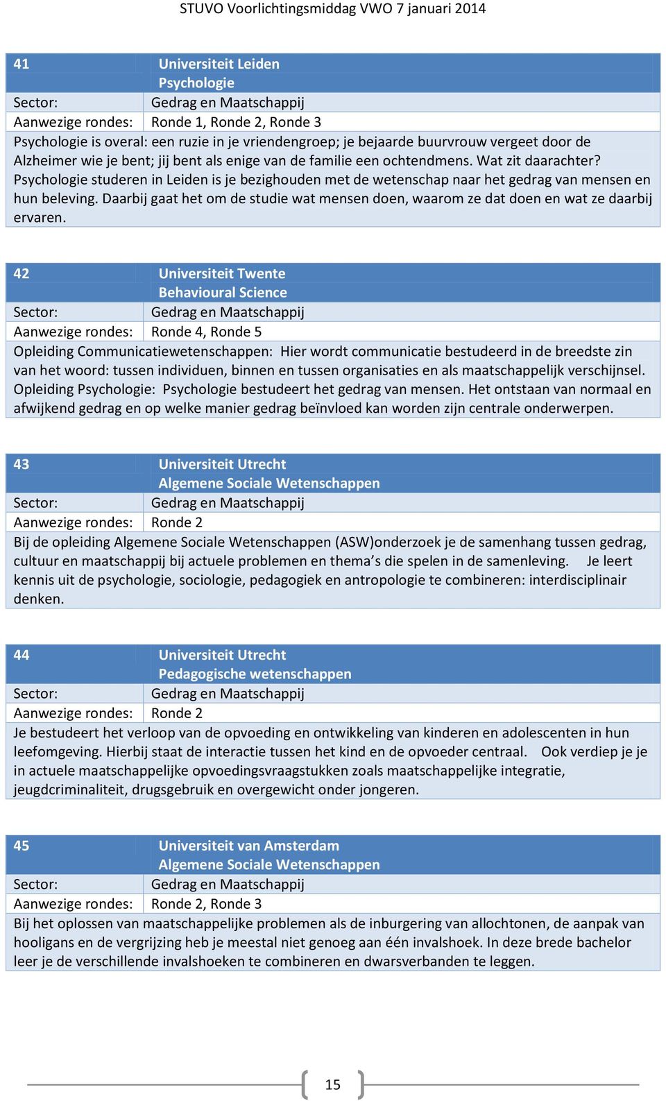 Psychologie studeren in Leiden is je bezighouden met de wetenschap naar het gedrag van mensen en hun beleving.