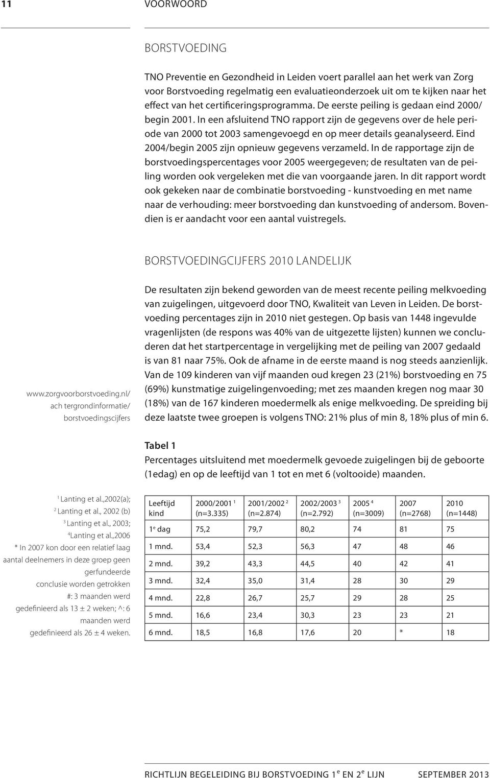 In dit rapport wordt ook gekeken naar de combinatie borstvoeding - kunstvoeding en met name naar de verhouding: meer borstvoeding dan kunstvoeding of andersom.