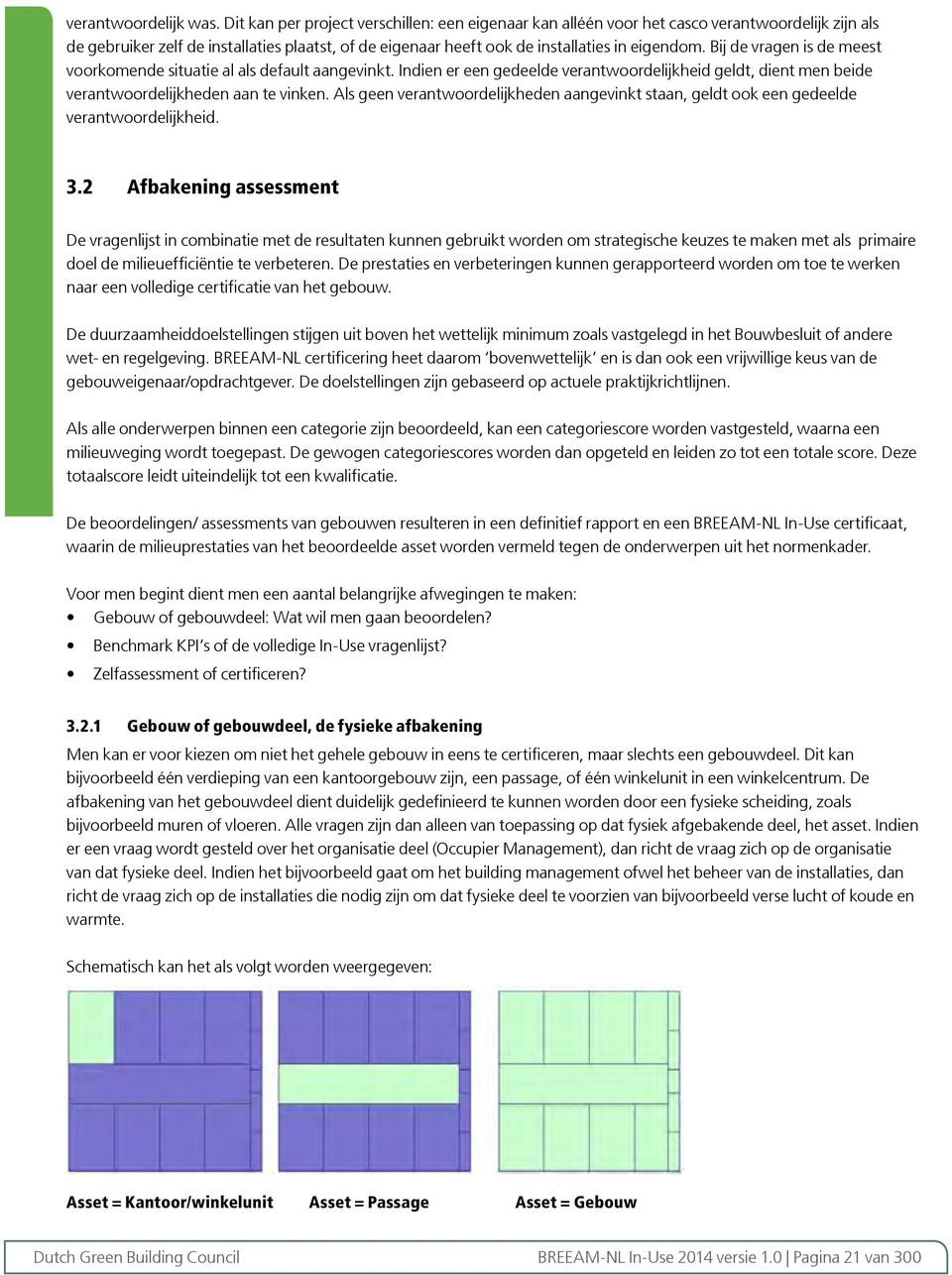 Bij de vragen is de meest voorkomende situatie al als default aangevinkt. Indien er een gedeelde verantwoordelijkheid geldt, dient men beide verantwoordelijkheden aan te vinken.