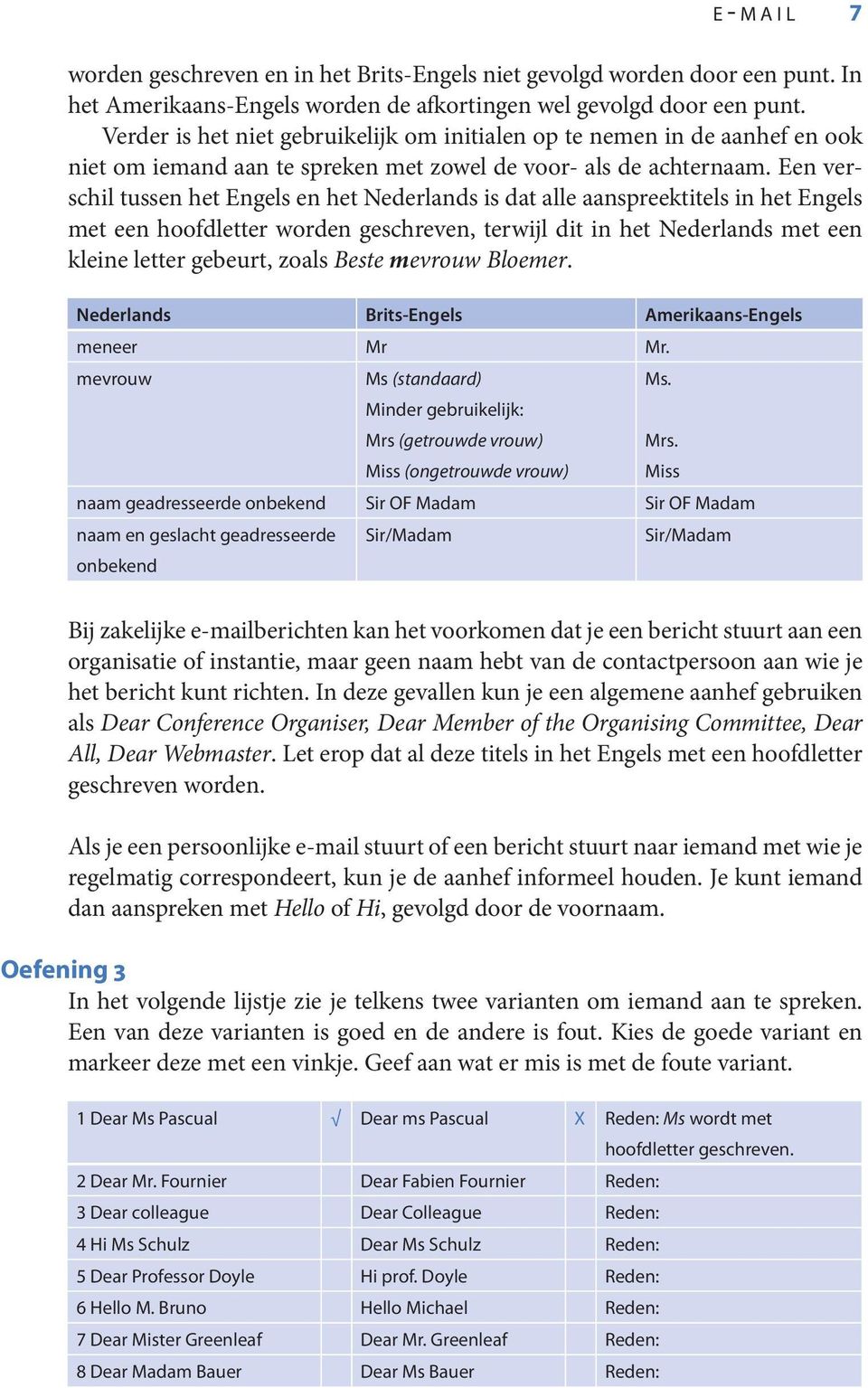 Een verschil tussen het en het is dat alle aanspreektitels in het met een hoofdletter worden geschreven, terwijl dit in het met een kleine letter gebeurt, zoals Beste mevrouw Bloemer.