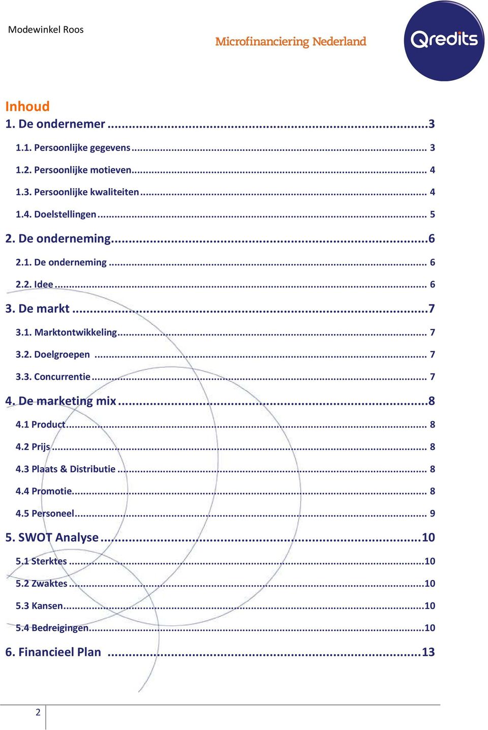 .. 7 4. De marketing mix... 8 4.1 Product... 8 4.2 Prijs... 8 4.3 Plaats & Distributie... 8 4.4 Promotie... 8 4.5 Personeel... 9 5.