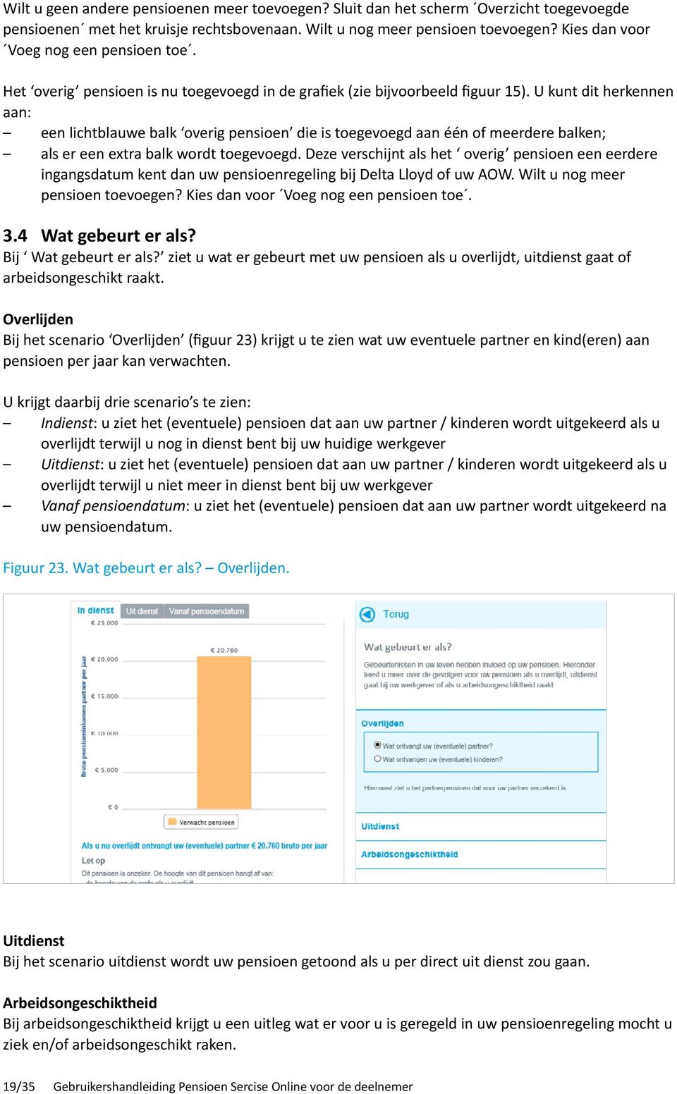 U kunt dit herkennen aan: een lichtblauwe balk overig pensioen die is toegevoegd aan één of meerdere balken; als er een extra balk wordt toegevoegd.