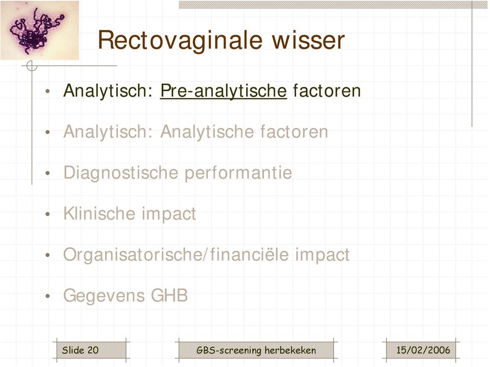 Analytische factoren Diagnostische performantie