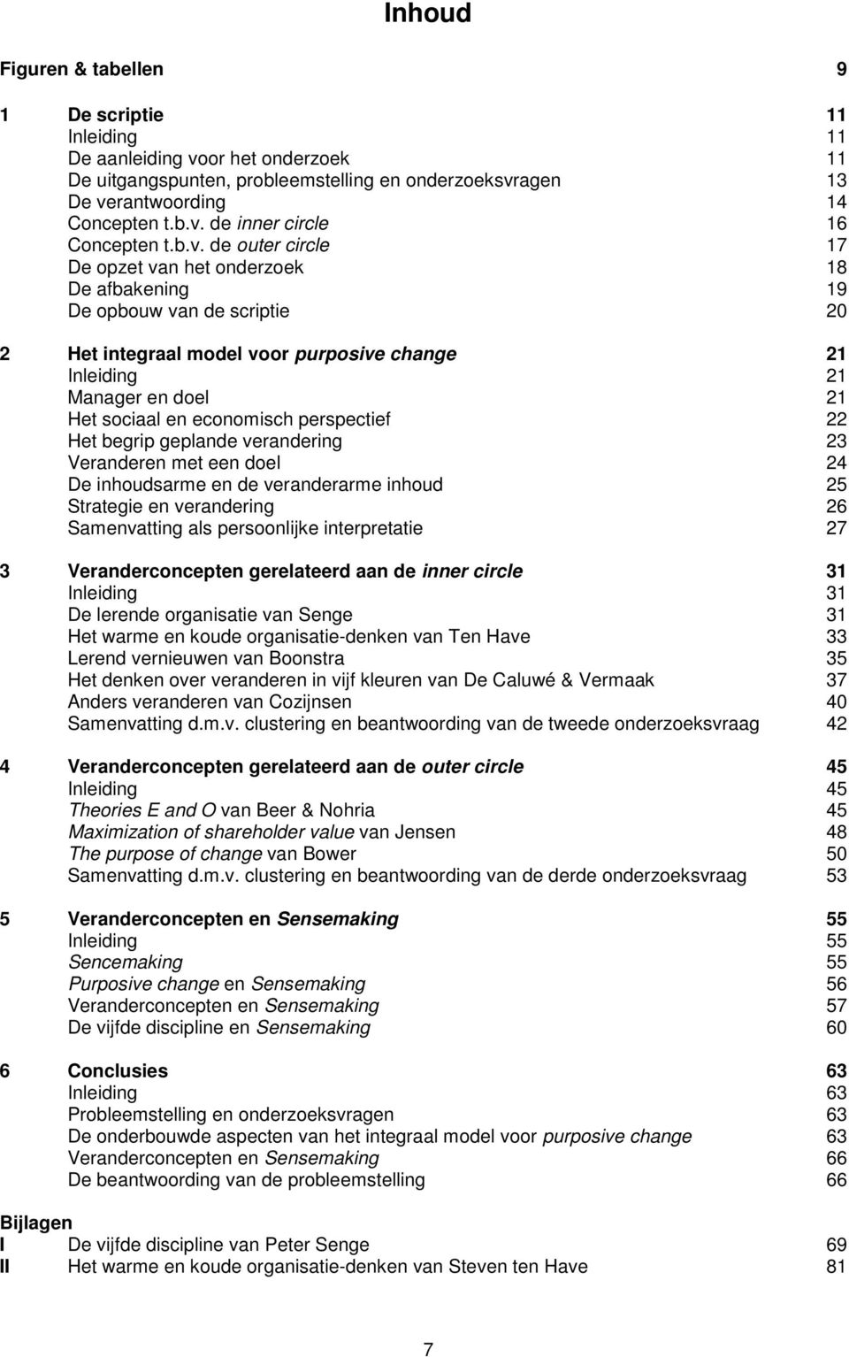 economisch perspectief 22 Het begrip geplande verandering 23 Veranderen met een doel 24 De inhoudsarme en de veranderarme inhoud 25 Strategie en verandering 26 Samenvatting als persoonlijke