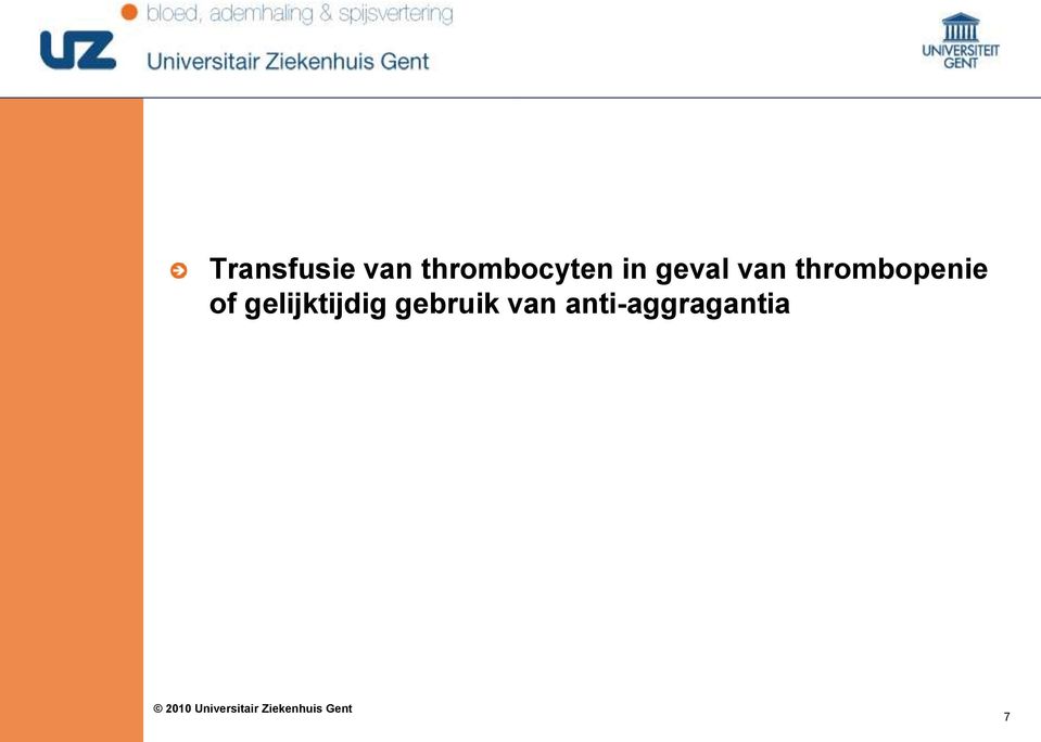 van thrombopenie of