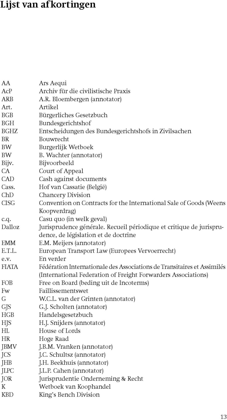 Wachter (annotator) Bijvoorbeeld Court of Appeal Cash against documents Hof van Cassatie (België) Chancery Division Convention on Contracts for the International Sale of Goods (Weens Koopverdrag)