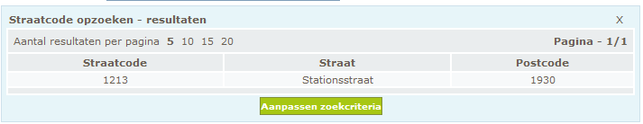 2.4 Andere opzoekmogelijkheden In verschillende schermen worden zoekmogelijkheden aangeboden via een bijkomend scherm. Deze zijn herkenbaar aan het.