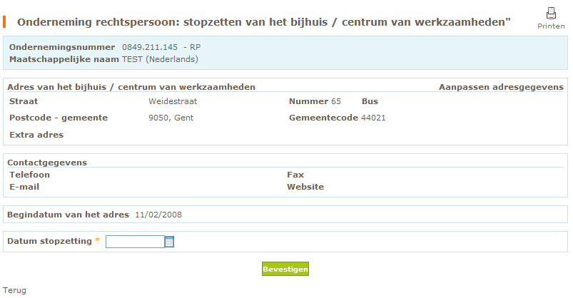 De voorwaarden scheppen voor een competitieve, duurzame en evenwichtige werking van de goederen- en dienstenmarkt in België. U dient vervolgens verplicht een datum van stopzetting in te voeren.