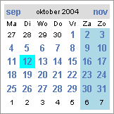 Deel 3: Aanwezigheden Kalender Selecteer hier de datum waarop u de afwezigheden wenst in te voeren.