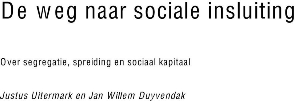 spreiding en sociaal kapitaal