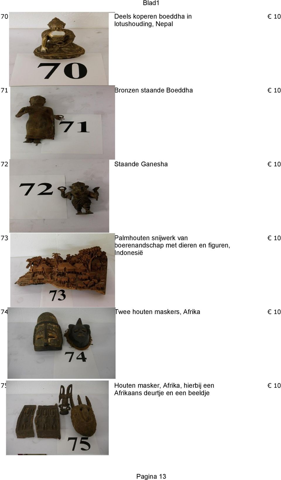 met dieren en figuren, Indonesië 74 Twee houten maskers, Afrika 75
