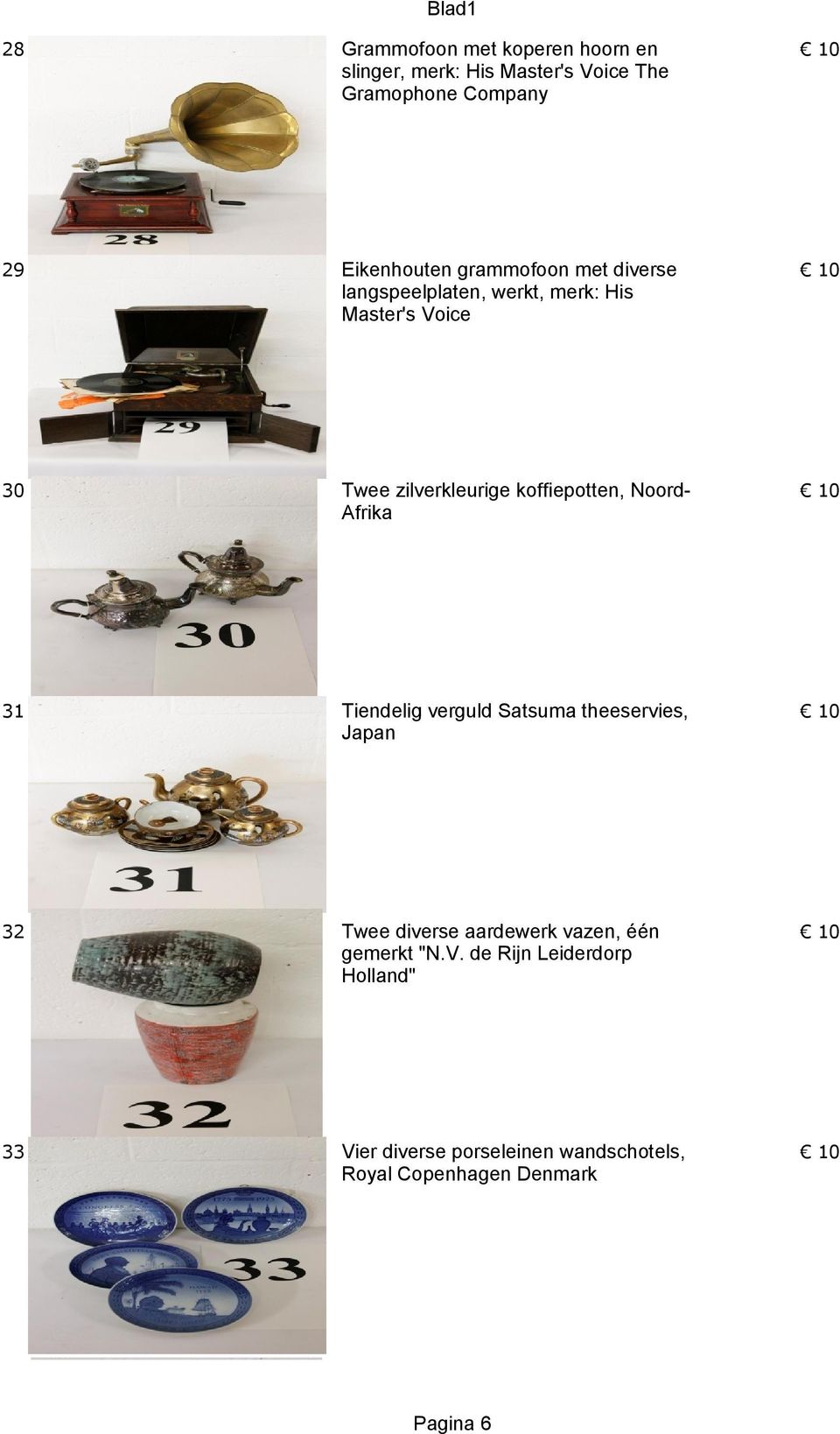 koffiepotten, NoordAfrika 31 Tiendelig verguld Satsuma theeservies, Japan 32 Twee diverse aardewerk vazen,