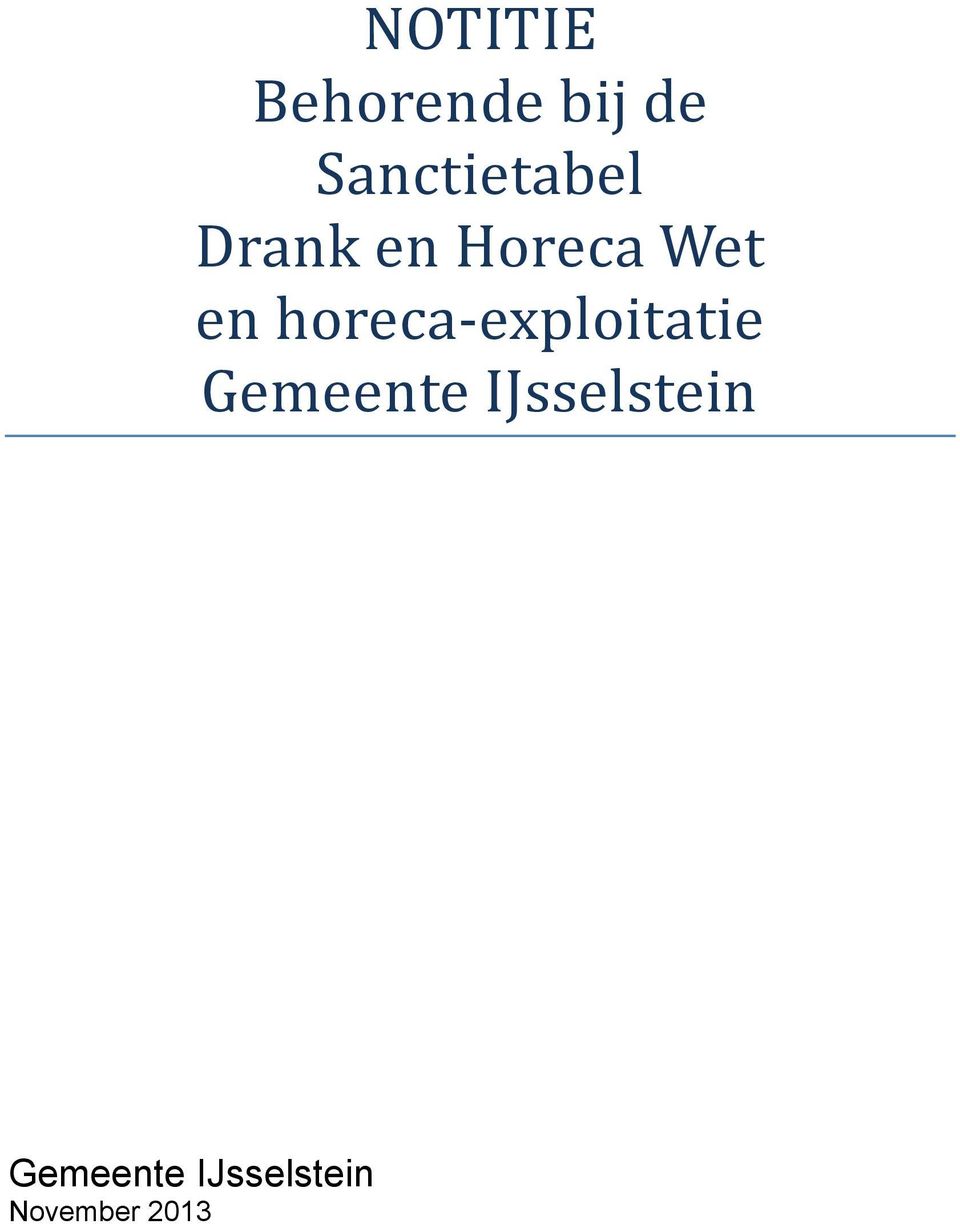 Sanctietabel Drank en Horeca Wet