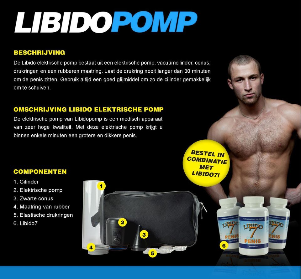 OMSCHRIJVING LIBIDO ELEKTRISCHE POMP De elektrische pomp van Libidopomp is een medisch apparaat van zeer hoge kwaliteit.