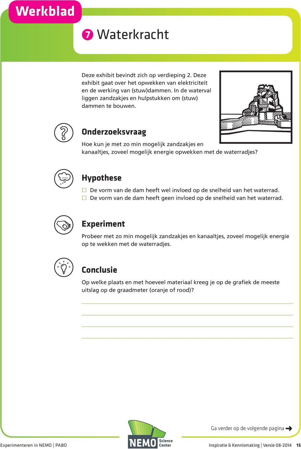 Onderzoeksvraag Hoe kun je met zo min mogelijk zandzakjes en kanaaltjes, zoveel mogelijk energie opwekken met de waterradjes?