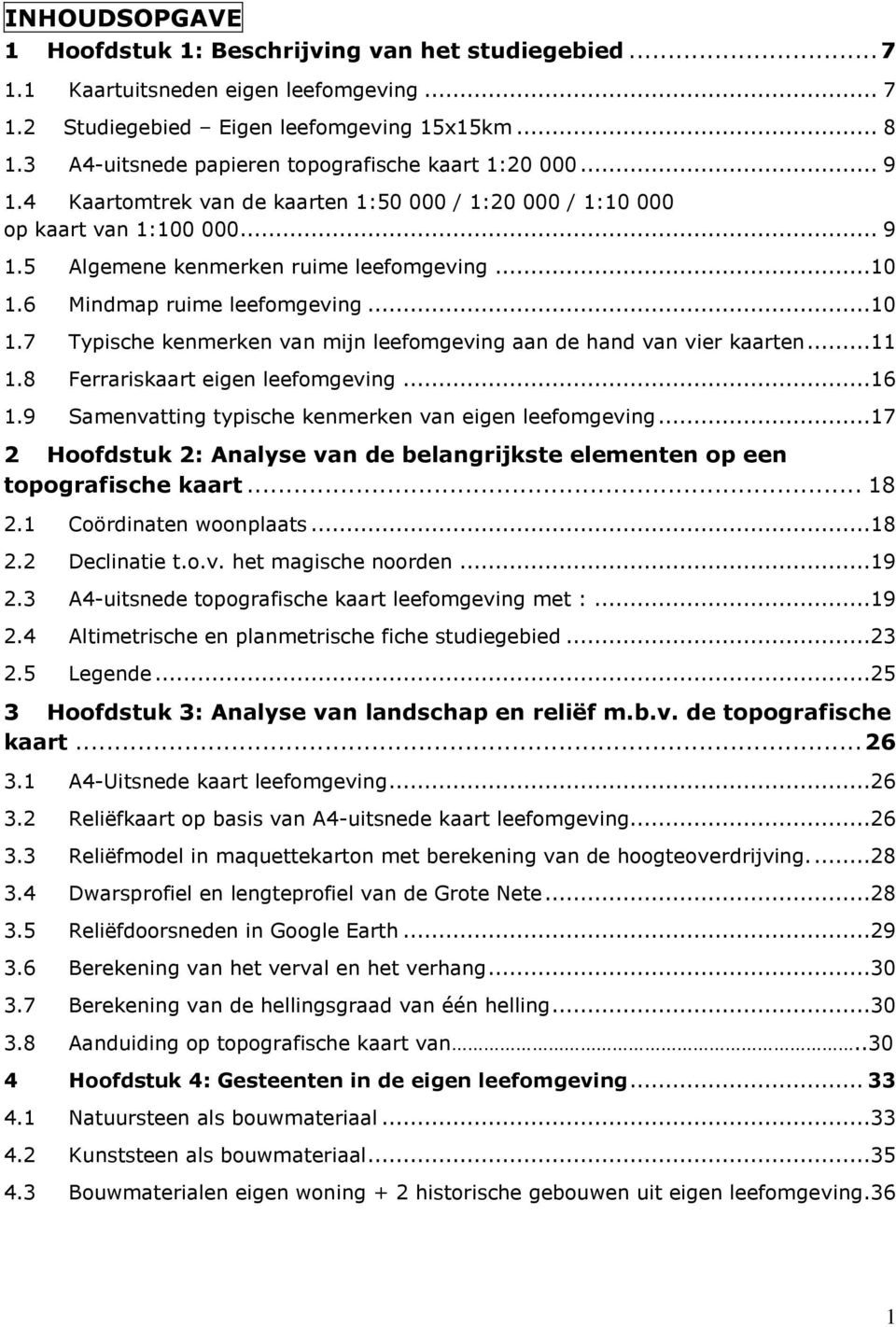 6 Mindmap ruime leefomgeving...10 1.7 Typische kenmerken van mijn leefomgeving aan de hand van vier kaarten...11 1.8 Ferrariskaart eigen leefomgeving...16 1.