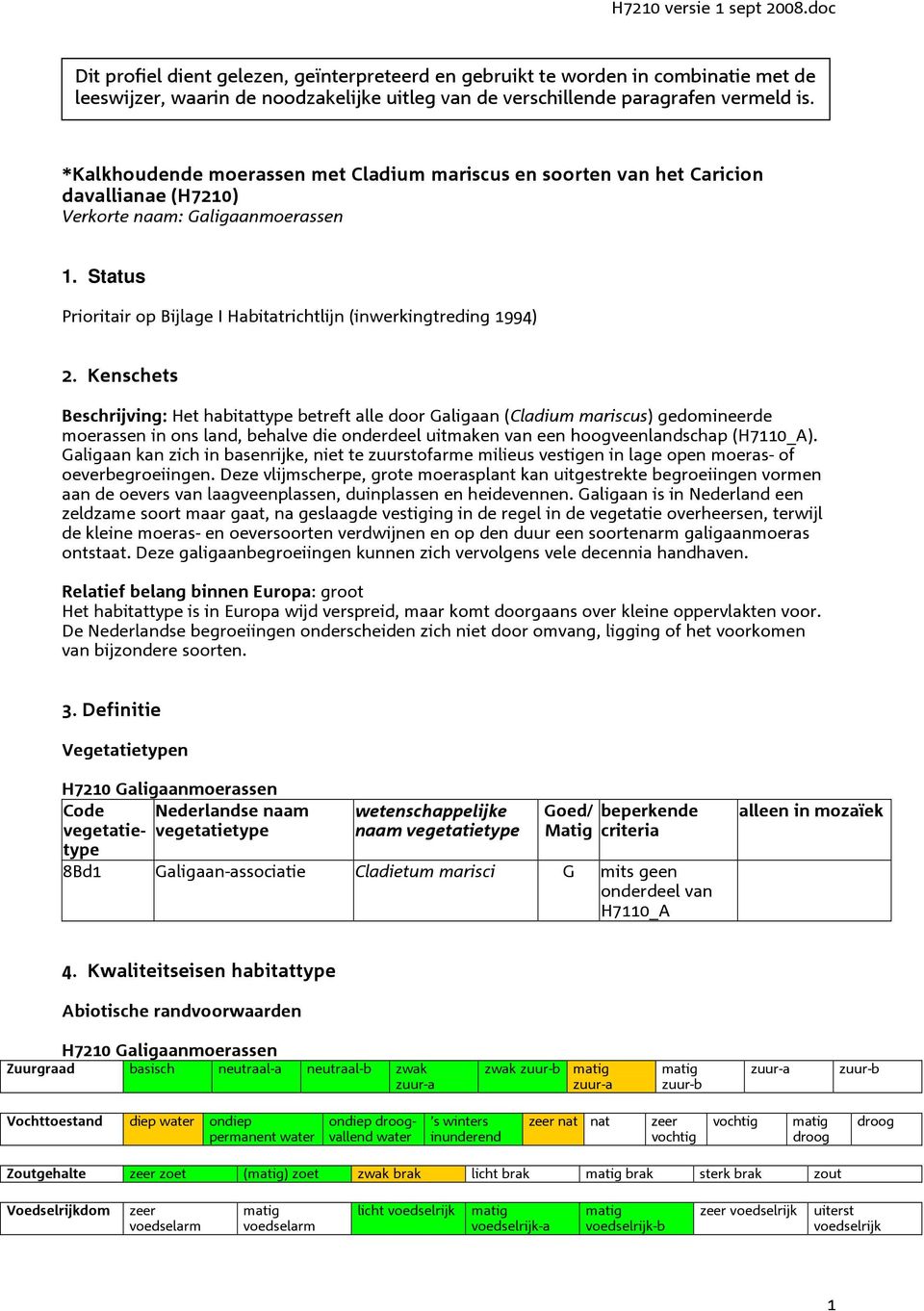 Status Prioritair op Bijlage I Habitatrichtlijn (inwerkingtreding 1994) 2.