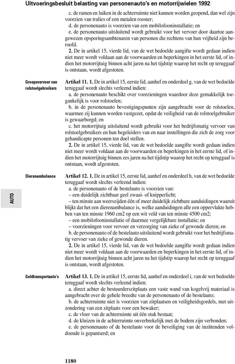 het motorrijtuig binnen acht jaren na het tijdstip waarop het recht op teruggaaf Groepsvervoer van rolstoelgebruikers Artikel 11