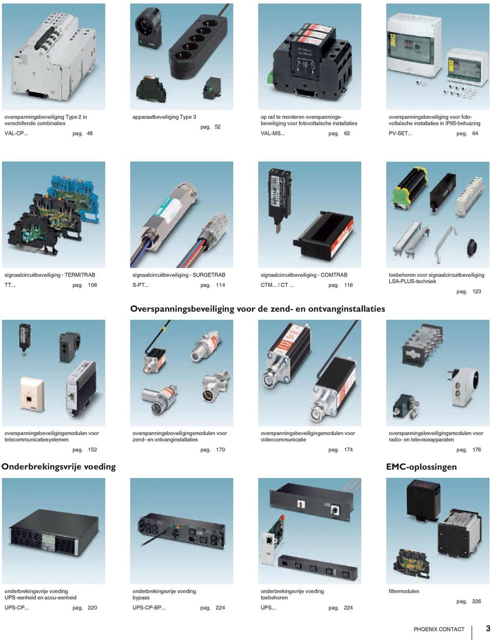 .. pag. 114 signaalcircuitbeveiliging - COMTRAB CTM... / CT... pag. 116 toebehoren voor signaalcircuitbeveiliging LSA-PLUS-techniek pag.